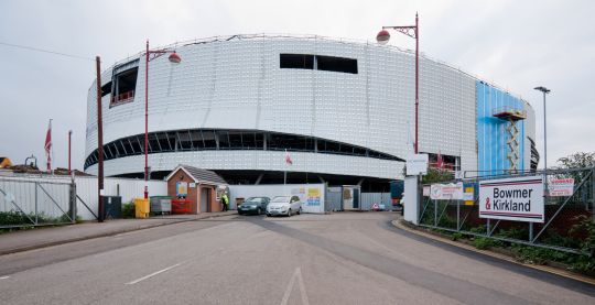 The building is now looking extremely space-age in preparation for its external facade